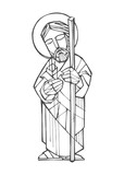 Saint Joseph ink illustration