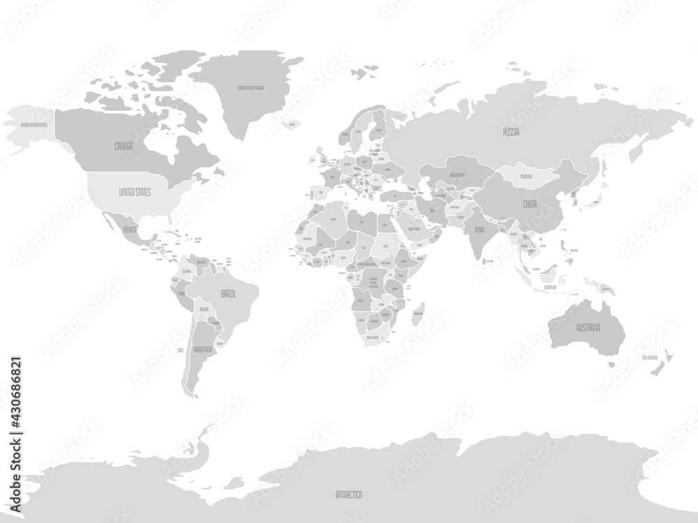 Simplified smooth border World map