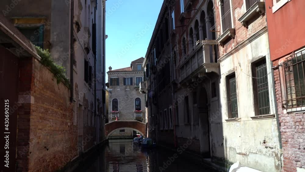 Venice, Italy - Boat tour through the canals and historic monuments of the lagoon city Venice, Italy - Boat tour through the canals and historic monuments of the lagoon city