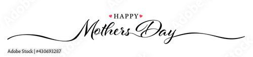 Happy mothers day hand drawn lettering isolated illustration vector