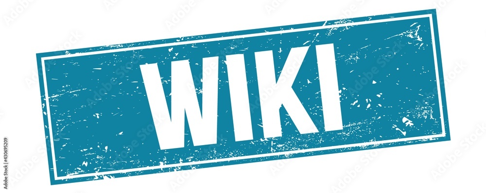 WIKI text on blue grungy rectangle stamp. WIKI text on blue grungy rectangle stamp.