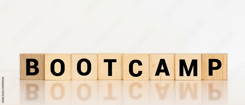Bootcamp word concept on cubes, business concept Bootcamp word concept on cubes, business concept