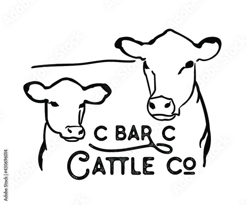 Cow and calf ranch logo