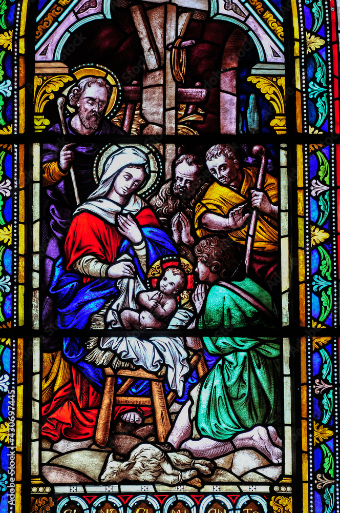 Nativity of Jesus, Stain glass