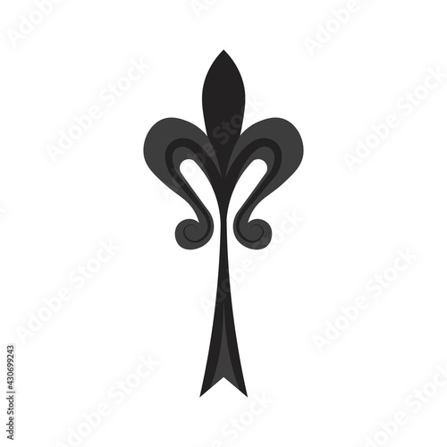 Isolated fleur de lis heraldic black elegant emblem icon - Vector