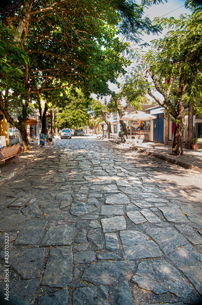 Stone brick street in Buzios.