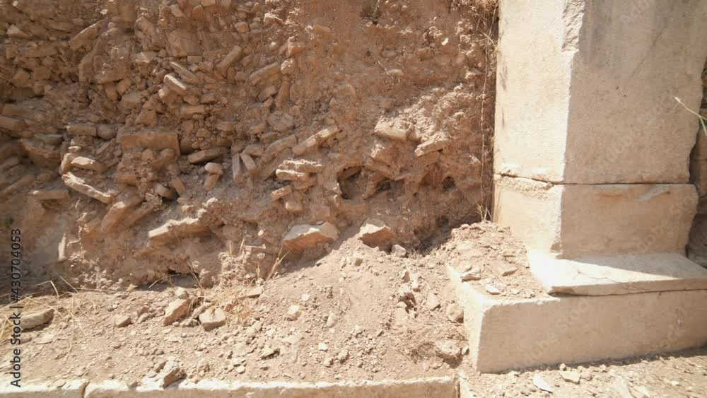 Old historical stone works of ancient civilization city before Christ ...