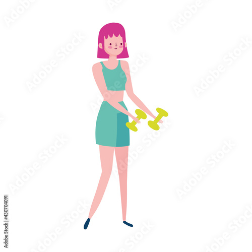 woman lifting dumbbell