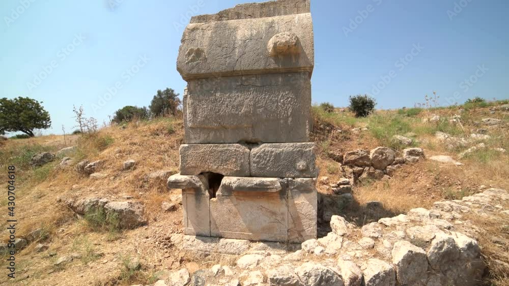 Old historical stone works of ancient civilization city before Christ ...
