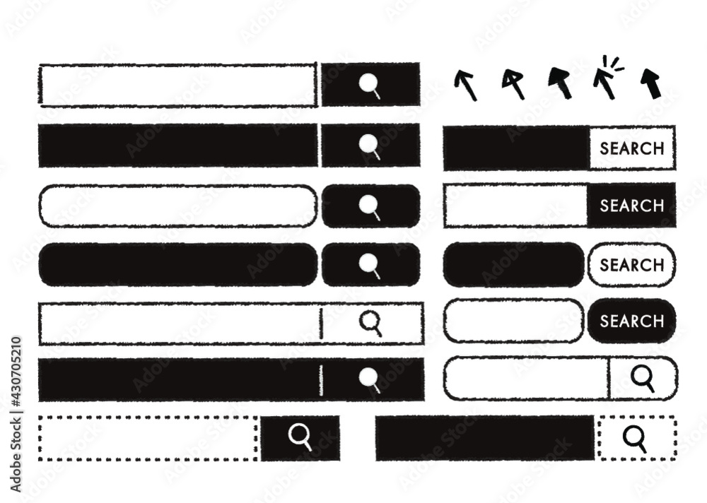 Fototapeta premium 手描き風モノクロ検索バー
