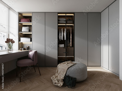 Canvastavla 3d render of home dressing room
