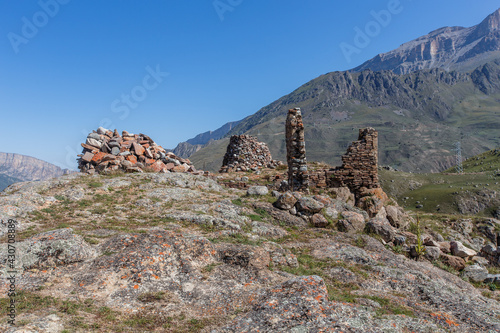 The village Upper Balkaria in the Caucasus mountains in Kabardino-Balkaria, Russia