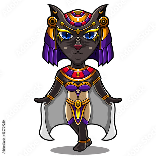 Bastet chibi mascot logo design