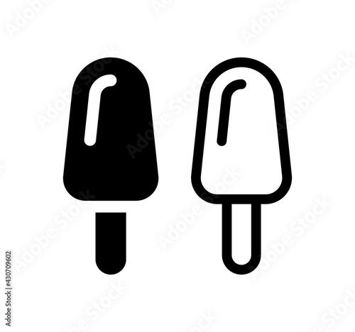 Stick ice cream icon. Dessert vector