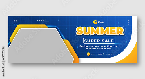 Summer sale web banner facebook cover template