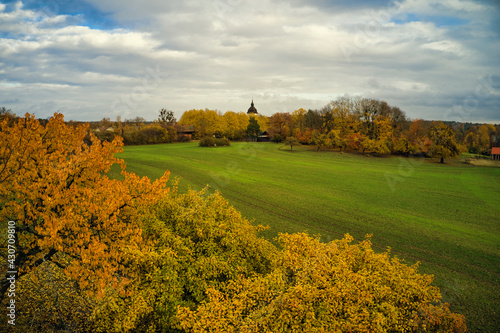 Stockholm Ekero - Aerial view of a autumn field 20-09-01. High quality photo photo