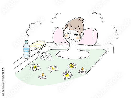 可愛い女性　バスタイム　アロマ