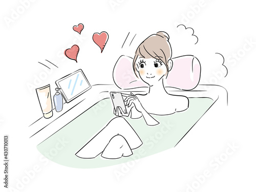 可愛い女性　バスタイム