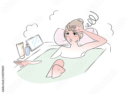 可愛い女性　バスタイム　のぼせ