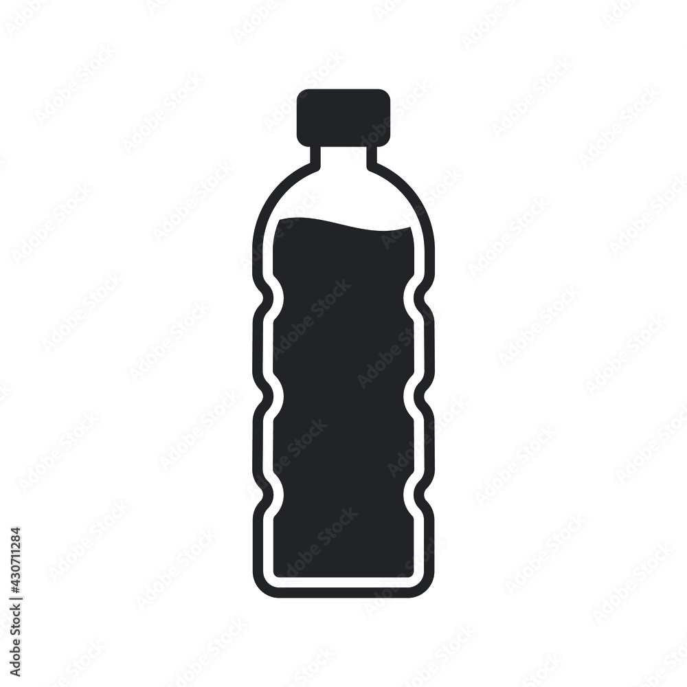 Bottle glyph icon. Simple solid style. Water, container, plastic, drink, cola, cold, beverage, concept, design element. Vector illustration isolated on white background. EPS 10. Bottle glyph icon. Simple solid style. Water, container, plastic, drink, cola, cold, beverage, concept, design element. Vector illustration isolated on white background. EPS 10.