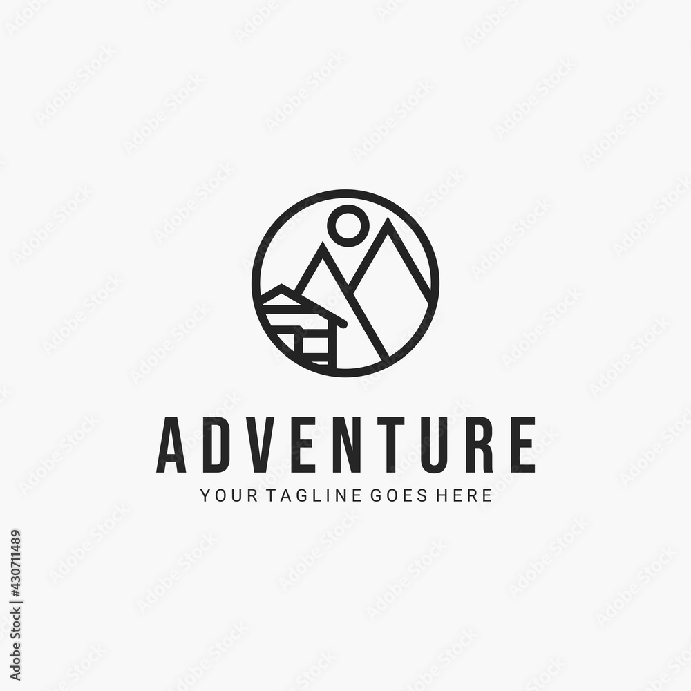 Adventure line art minimalist logo vector illustration design Adventure line art minimalist logo vector illustration design