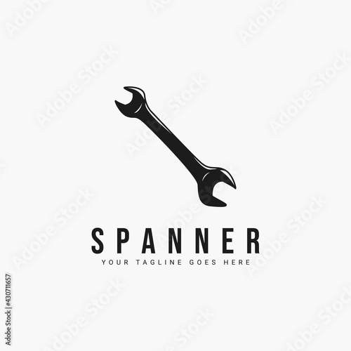 Spanner vintage logo vector illustration design