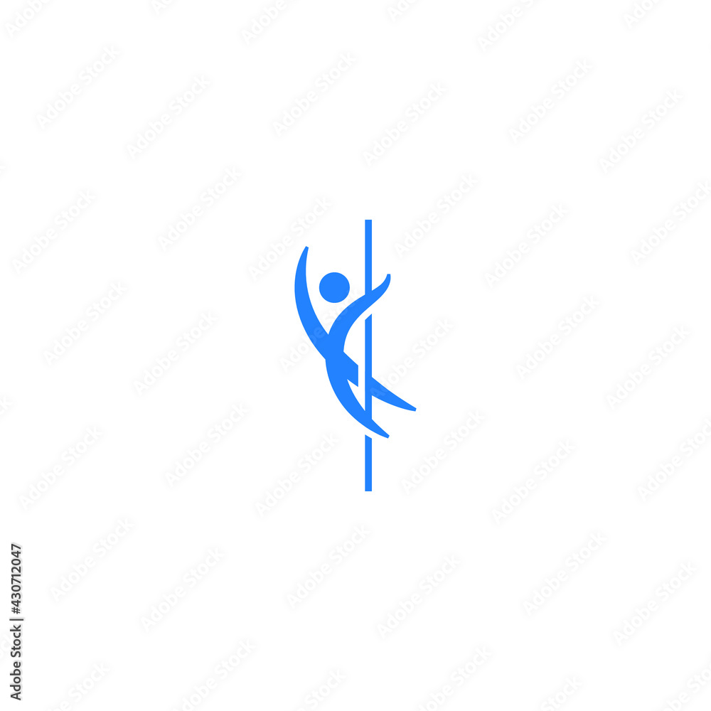 Abstract graphic illustration of a man on a pole Abstract graphic illustration of a man on a pole