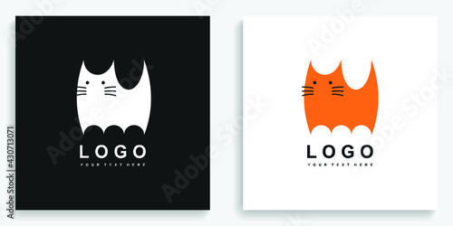 Orange Cat Logo. Modern logo icon symbol template vector design