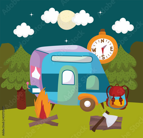 camping camper night