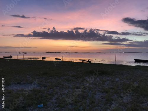 sunset on the beach photo