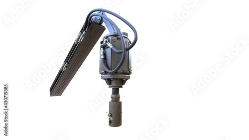 torque head for screw-piles driver. isolated conceptual industrial 3D illustration