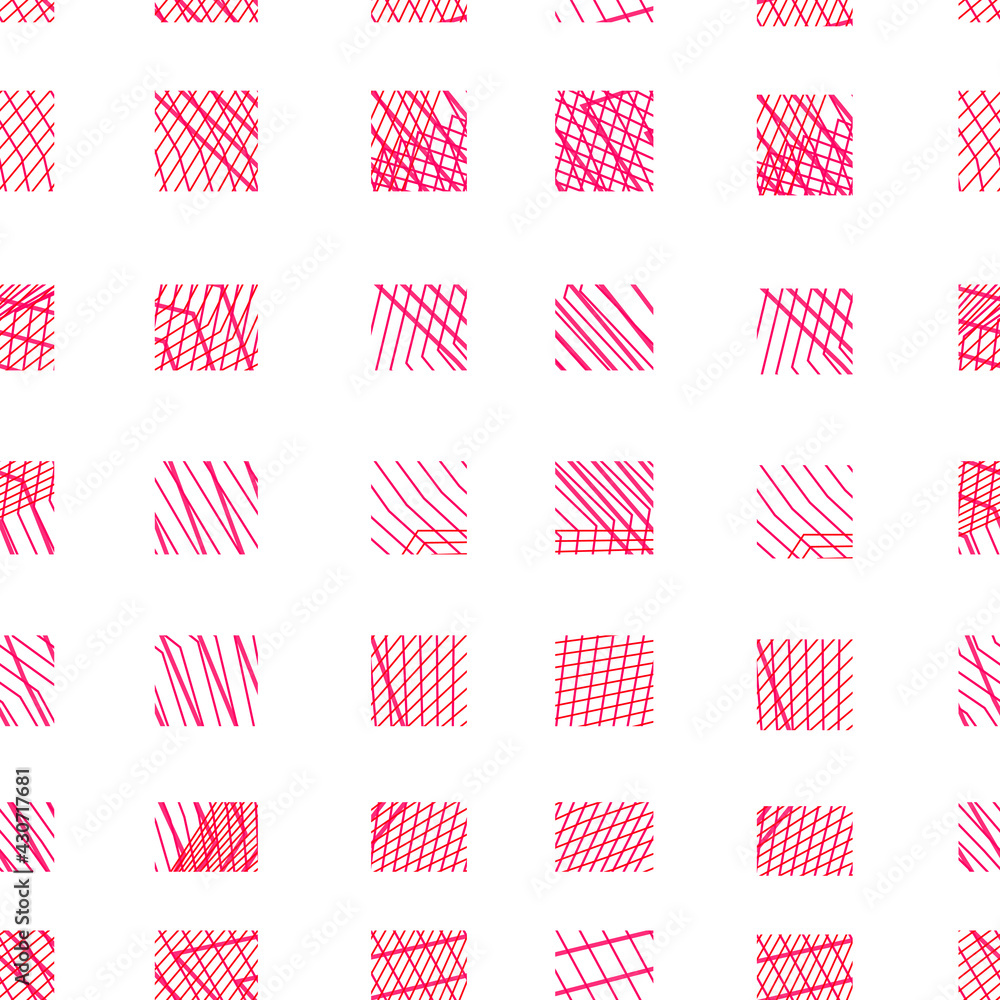 squares vector pattern red blue color structural digital illustration strict order cage stripes dashes flourish doodle irregular abstraction shape background