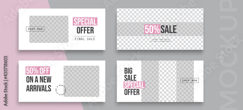 Horizontal sale banner layout design. Set of bright vibrant banners  posters  cover design templates  social media stories wallpapers