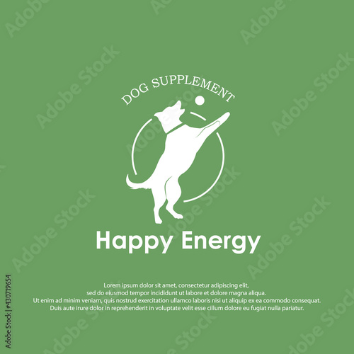 dog trainner & supplement silhoutte design logo