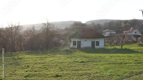 Old, vintage and damaged house from Romania, Europe. Eastern Europe Architecture photo