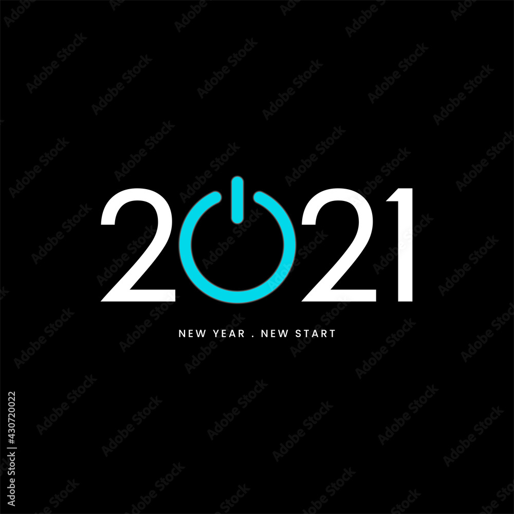 Happy New Year 2021. New Year New Start. Isolated on Black Background. Vector EPS 10. Happy New Year 2021. New Year New Start. Isolated on Black Background. Vector EPS 10.