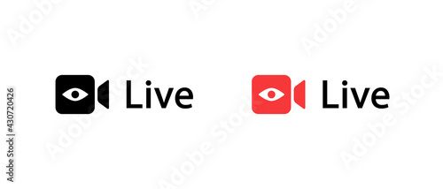 Live Video Streaming Icon Vector in Flat Design Style