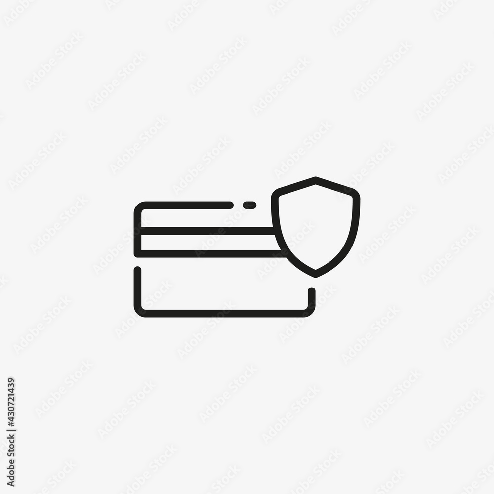 Vector Credit Card Protection Concept Icon Vector Credit Card Protection Concept Icon