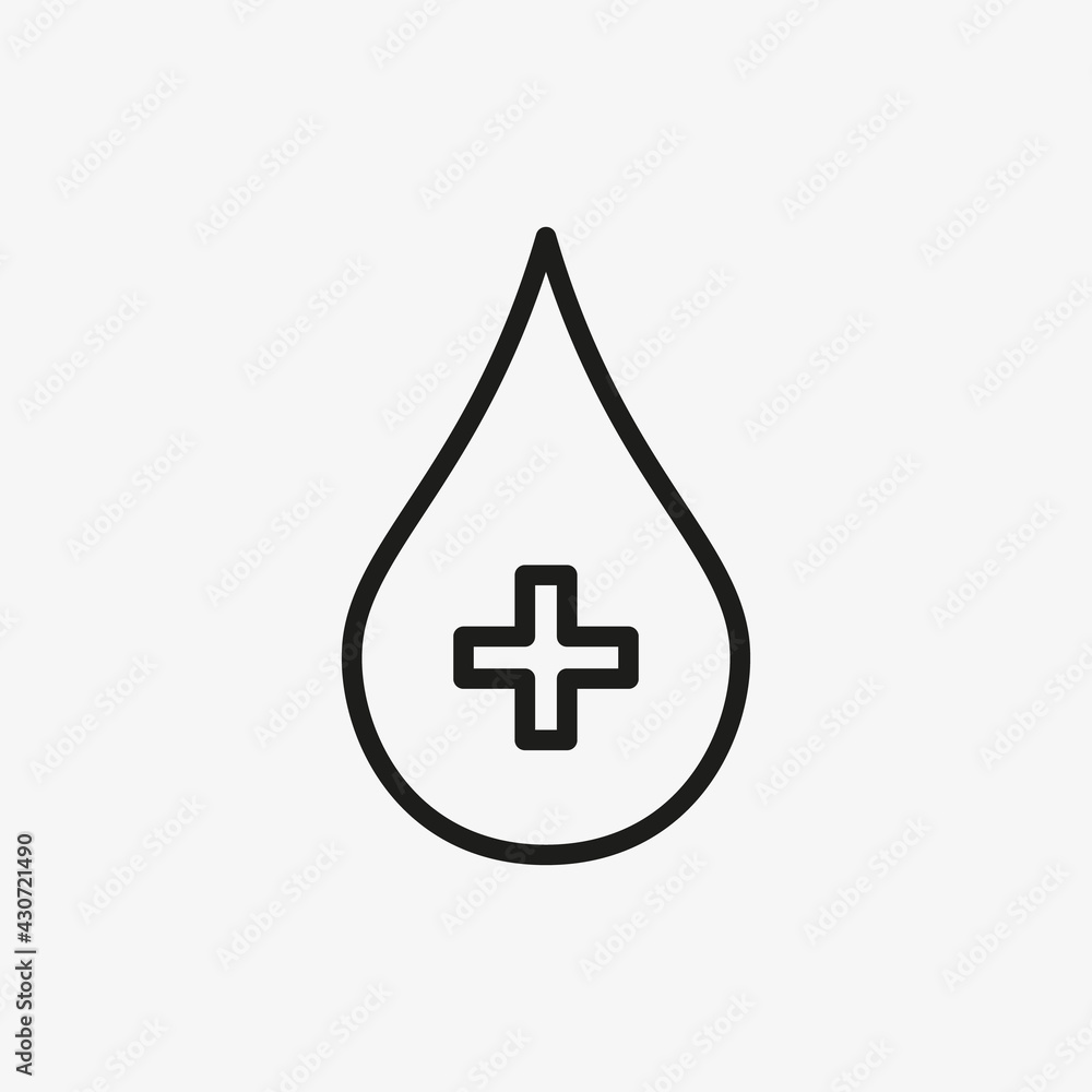Donate drop blood sign with cross. Blood drop icon for emergency donation concept. Donate drop blood sign with cross. Blood drop icon for emergency donation concept.