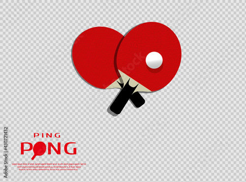 Ping pong Poster Template. Table and rackets for ping-pong. Vector illustration