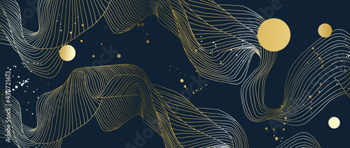 Abstract art and gold background vector. Watercolor and golden art brush design for wallpaper, wall art, prints and cover design templates.
