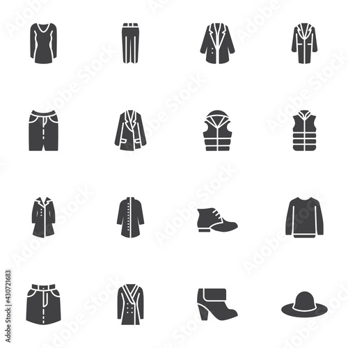 Women s Clothes vector icons set