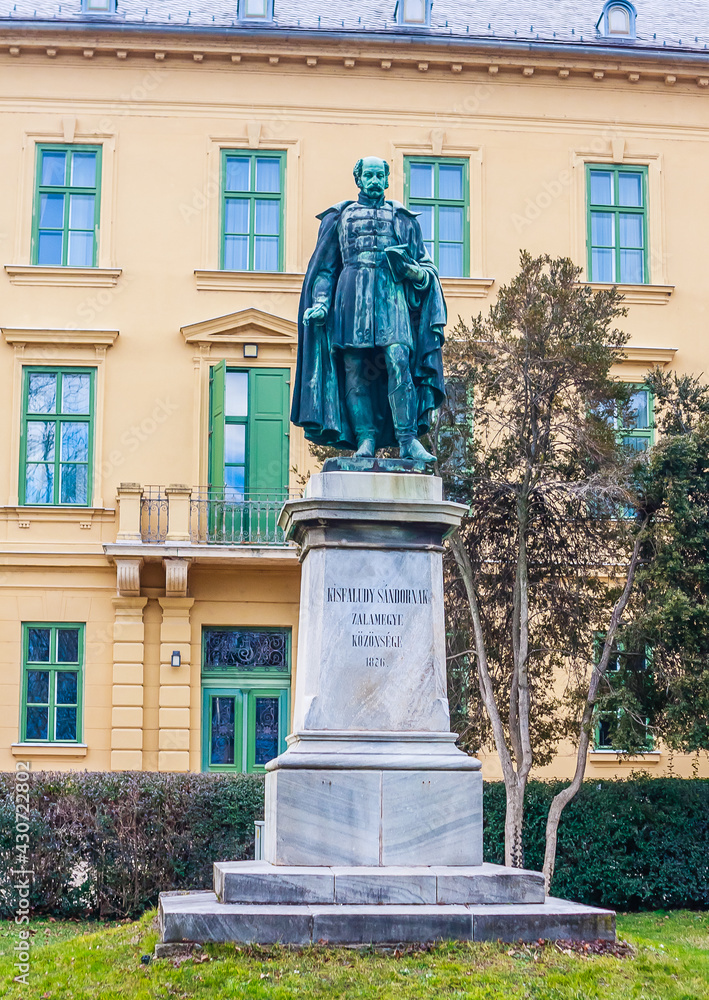 Statue of Sandor Kisfaludy (1772 – 1844) was a Hungarian lyric poet, Balatonfured