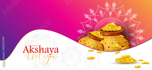 Vector  Illustration of Happy Akshaya Tritiya.