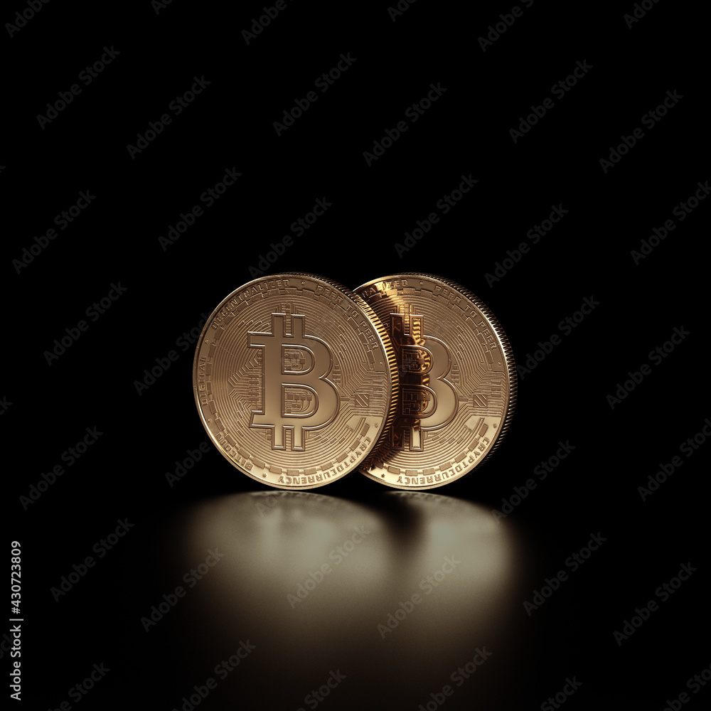 3D render bitcoin concept. New virtual money. Crypto currency. 3D render bitcoin concept. New virtual money. Crypto currency.