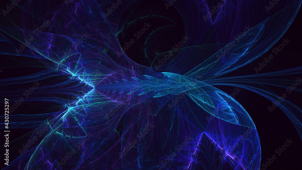 Fototapeta premium 3D rendering abstract multicolor fractal light background