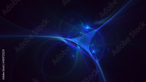 3D rendering abstract multicolor fractal light background