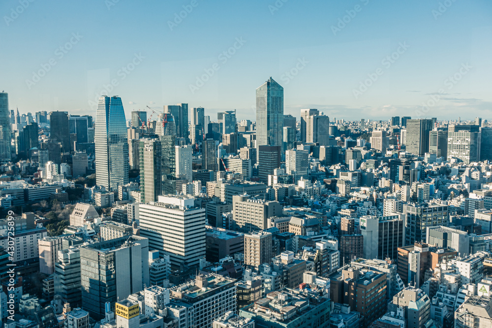東京　都市風景　高層ビル群
