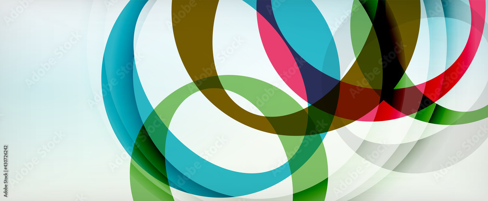 Obraz premium Ring geometric shapes, o letter repetition wallpaper. Abstract background for business or technology presentations, internet posters or web brochure covers
