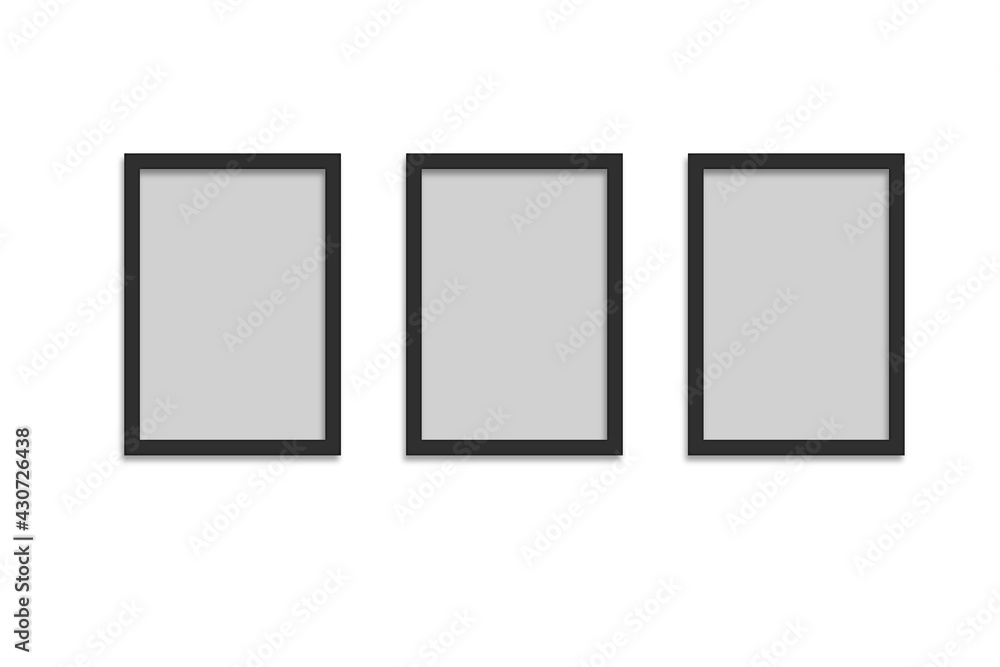 Photo Frames isolated on white, realistic square black frames mockup, Photo Frames isolated on white, realistic square black frames mockup,
